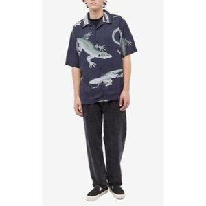 NWT MARKET STUDIOS MONITOR ALLIGATOR BUTTON UP SHIRT SZ L
